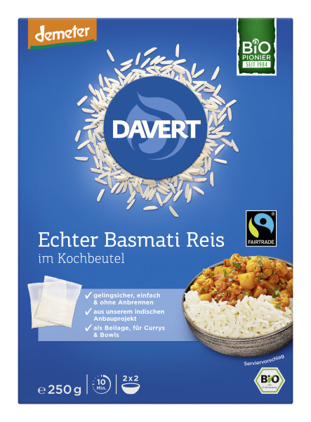 demeter Echter Basmati Reis im Kochbeutel Fairtrade 250g